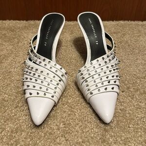 Zara white studded heels